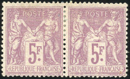 * 95 - 5F. Violet S/lilas. Paire. TB. - 1876-1878 Sage (Type I)