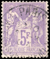 Obl. 95 - 5F. Violet S/lilas. 9 Pièces De Nuances Différentes. Tous Très Frais. TB. - 1876-1878 Sage (Type I)