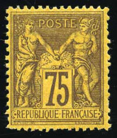 * 99a - 75c. Violet S/jaune. 1 Dent Légèrement Courte. TB. - 1876-1878 Sage (Typ I)