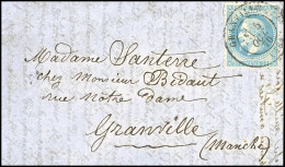 Obl. 29 - Pli Confié Du CELESTE. 20c. Lauré Obl. S/lettre Frappée, à L'arrivée, Du CàD De GRANVILLE Du 5 Octobre 1870 à  - Krieg 1870