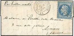 Obl. 29 - LE LOUIS BLANC. 20c. Lauré Obl. Losange ''A.F. 13°C'' S/lettre Frappée Du Cachet ''ARMEE DU RHIN - Bau AL'' Du - Krieg 1870