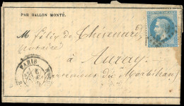 Obl. 29 - LA GIRONDE. 20c. Lauré, Timbre Rajouté, Obl. S/Gazette Des Absents N°5, Timbre Absent, Frappée Du CàD De PARIS - War 1870