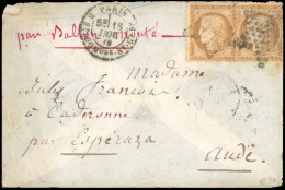 Obl. 36 - L'ARCHIMEDE. Paire Du 10c. Siège Obl. étoile 20 S/lettre Frappée Du CàD De PARIS - R. ST-DOMQUE ST-GN Du 18 No - War 1870