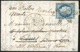 Obl. 37 - LE TOURVILLE. 20c. Siège Obl. étoile S/lettre Frappée Du CàD De PARIS - R. ST-DOMINIQUE Du 23 Décembre 1870 à  - War 1870