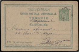 Obl. 102 - SALONIQUE. 5c. Groupe Obl. S/carte Postale Frappée Du CàD De SALONIQUE - TURQUIE Qtier FRANC. Du 4 Décembre 1 - 1849-1876: Classic Period