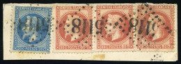 Obl. 32+ 29 - YOKOHAMA. 80c. Lauré X 3 + 20c. Lauré Obl. GC 5118 S/petit Fragment. TB. - 1849-1876: Classic Period