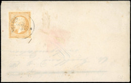 Obl. 13A - 10c. Empire Non Dentelé, Type I, Obl. THABOR Du 1er Mai 1857 S/lettre De CONSTANTINOPLE Du 21 Mars 1857. Cach - Maritime Post