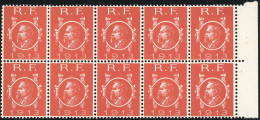 ** Poincaré 1913. Non émis. Bloc De 10 En Rouge Et Bloc De 10 En Orange. Petit BdeF. SUP. - Autres & Non Classés