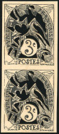 (*) 109 - 3c. Type Blanc. Paire Verticale. Coussinet D'impression En Noir. SUP. R. - Autres & Non Classés