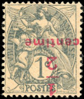 ** 157c - 1/2c. S/1c. Type Blanc Gris-noir. Surcharge Renversée. Papier GC. SUP. - Autres & Non Classés