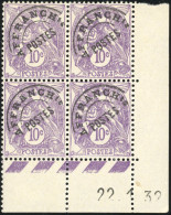 ** 233+ Préo 42 - 10c. Violet. Ensemble De 26 Blocs De 4, Coins Datés De 1926 à 1932. TB. - Andere & Zonder Classificatie