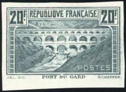 (*) 262 - 20F. Pont Du Gard. Essai De Couleur Non Dentelé En Vert-gris. TB. - Other & Unclassified