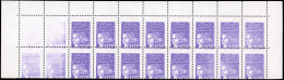 ** 3084Id - Marianne De Luquet. 10F. Violet. Bloc De 20. Haut De Feuille. Impression à Sec Détruite Avec Piquage à Cheva - Otros & Sin Clasificación