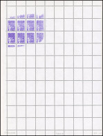 ** 3099 - Marianne De Luquet. 10F. Violet. Feuille Complète De 100 Timbres. Impression à Sec Totale S/88 Timbres Et Très - Sonstige & Ohne Zuordnung