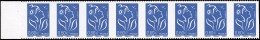 ** 3959-R - 0,60€ Marianne De Lamouche Bleu. Bande Horizontale De 8 Timbres, Non Confectionnée, Sans N° Au Verso. BdeF. - Other & Unclassified