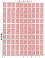 ** 4135c - Marianne De Lamouche. 0,88€. Vieux-rose. Feuille Complète De 100 Timbres Avec Barres De Phosphore Altérées E - Autres & Non Classés