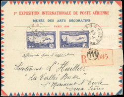 Obl. 6c - Paire Du 1F.50 Outremer, Perforé EIPA30 Dont 1 Avec BdeF Perforé également, Obl. S/lettre Recommandée à En-têt - Other & Unclassified