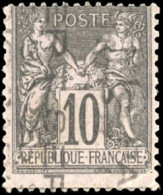 (*) 16a - 10c. Noir S/lilas. Surcharge Verticale. Sans Quantième. Très Léger Pli D'angle. B. - Otros & Sin Clasificación