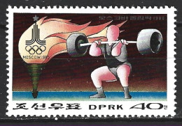 COREE DU NORD. Timbre De 1980. Haltérophilie Aux J.O. De Moscou. - Gewichtheben