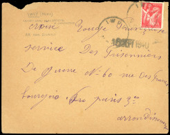 Obl. TAXE - AFFRANCHISSEMENT EXCEPTIONNEL. 1940. La France Envahie. Lettre Affranchie à L'aide Du 1F. Iris Frappée Du Ca - Other & Unclassified