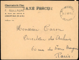 Obl. TAXE - AFFRANCHISSEMENT EXCEPTIONNEL. 1940. La France Envahie. Lettre Affranchie à L'aide Du Cachet à Sec ''TAXE PE - Andere & Zonder Classificatie