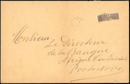 Obl. 55 - Moitié Gauche Du 50c. Brun-lilas Obl. S/grande Lettre Frappée Du CàD De OUIGADOUGOU - DAHOMEY Du 7 Octobre 192 - Other & Unclassified