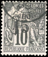 Obl. 6 - 15 S/10c. Noir S/lilas. Obl. Du CàD GABON De 1889. SUP. - Autres & Non Classés