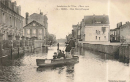 FRANCE - Creil - Rue Henry-Pauquet - Inondation De L'Oise -  Carte Postale Ancienne - Creil