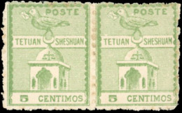(*) 146 - Paire Du 5c. Colombe Vert TETOUAN A SHESHUAN. TB. - Other & Unclassified