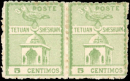 (*) 146 - Paire Du 5c. Colombe Vert TETOUAN A SHESHUAN. TB. - Autres & Non Classés