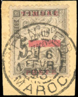 Obl. 9 - 5c. Noir Obl. S/fragment Frappé Du CàD De TANGER Du 6 Février 1893. SUP. - Autres & Non Classés