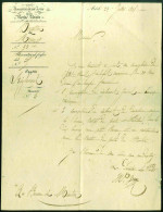 Obl. Précurseur. Document Postal De 1837 De L'administration De La Poste De Monaco Adressée à Menton, Document N'ayant P - Other & Unclassified