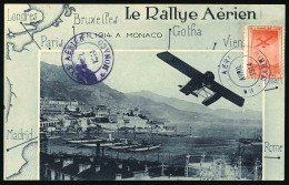 Obl. 1A - Poste Aérienne. Vignette Précurseur Rouge S/carte. Rallye Aérien MADRID Avril 1914. Catalogue Dallay. TB. - Otros & Sin Clasificación