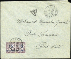 Obl. 8 - Timbres-Taxe. Paire Du 15 Millièmes S/50c. Obl. PORT-SAID Du 7 Décembre 1921 S/lettre Frappée Du Même Cachet Du - Other & Unclassified