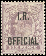 * SG#O23 - Official Stamps. 1904. 6p. Pale Dull Purple, ''I.R./Official'', The Incomparable Mint Single, Well Centered,  - Other & Unclassified