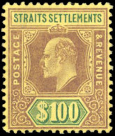 * SG#122 - 100$. Purple And Green On Yellow. Fresh Lightly Mounted Mint. A Choice Example Of This Rarity. Signed A. DIEN - Otros & Sin Clasificación