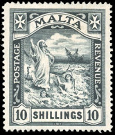 * SG#96 - 10sh. Black. Perf. 14. SUP. - Malta (...-1964)