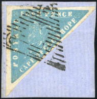 Obl. SG#14 - 1861. 4p. Pale Milky Blue On Laid Paper, So-called ''WOOD-BLOCK''. The Item Is Neatedly Cancelled With Blac - Cabo De Buena Esperanza (1853-1904)