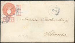 Obl. 1 + 8 - 2 Lettres Dont 1 Entier Postal. TB. - Mecklenbourg-Schwerin