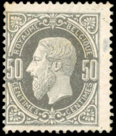 * COB#35b - 50c. Gris-noir Intense. Léopold II. Type 1869. Certificat SOETEMAN. TB. - Autres & Non Classés