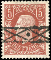 Obl. COB#37 - 5F. Brun-rouge. Type De 1869 - Leopold II. Obl. Roulette. Bon Centrage. TB. - Other & Unclassified