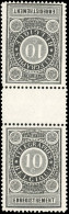 ** COB#RT1b - Timbres Télégraphe. Timbre De Reçu Télégraphique. Paire Tête-Bêche Verticale Sans Souche Inter-panneau. SU - Autres & Non Classés