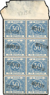 ** COB#TX15A - Timbres-Taxe. 30c. Bleu. Bloc De 6. HdeF. Type Modifié De 1895. Surcharge Bureau Distributeur. TB. - Other & Unclassified