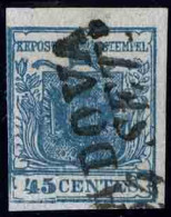 Obl. 5 - 45c. Bleu. Catalogue Spécial 5 H Type I. B. R. - Lombardy-Venetia