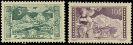 ** Zu#129 + 131 - 3F. Vert + 10F. Violet. 2 Valeurs. TB. - Sonstige & Ohne Zuordnung