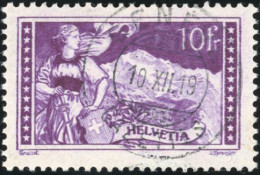 Obl. Zu#131 - SUISSE 1914. 10F. Jungfrau Violet, Double Moletage. Obl. GENEVE 10.XII.18 GAZETTES. SUP. - Andere & Zonder Classificatie