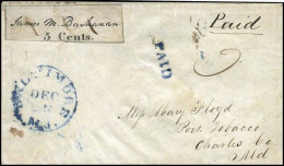 Obl. 3X1 - 5c. Black JAMES M. BUCHANAN On Cover. VF. RR. - Autres & Non Classés