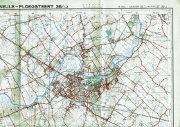Institut Géographique Militaire Be - "DE SEULE-¨PLOEGSTEERT" - N° 36/1-2 - Edition: 1965 - Echelle 1/25.000 - Topographical Maps