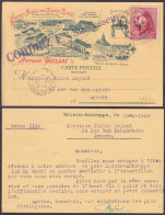 Belgique 1920 - Carte Postale Illustrée Arthur Delsart Mons Vers Anvers - 1919-1920 Trench Helmet