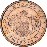 Monaco, Rainier III, Euro Cent, 2001, Paris, SPL, Cuivre Plaqué Acier - Monaco